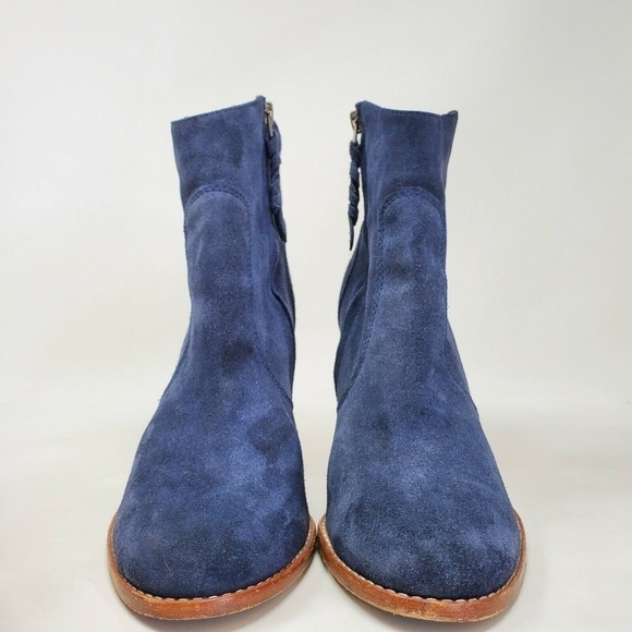 Joie Dalton Suede Tassel Heeled Bootie Blue Sz 38.5 Women's 8.5 - Picture 3 of 12